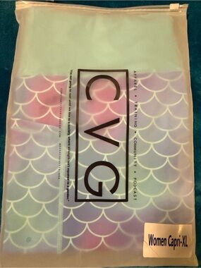 NIB CVG Athletic Capri Leggings in Pastel Mermaid Print - XL